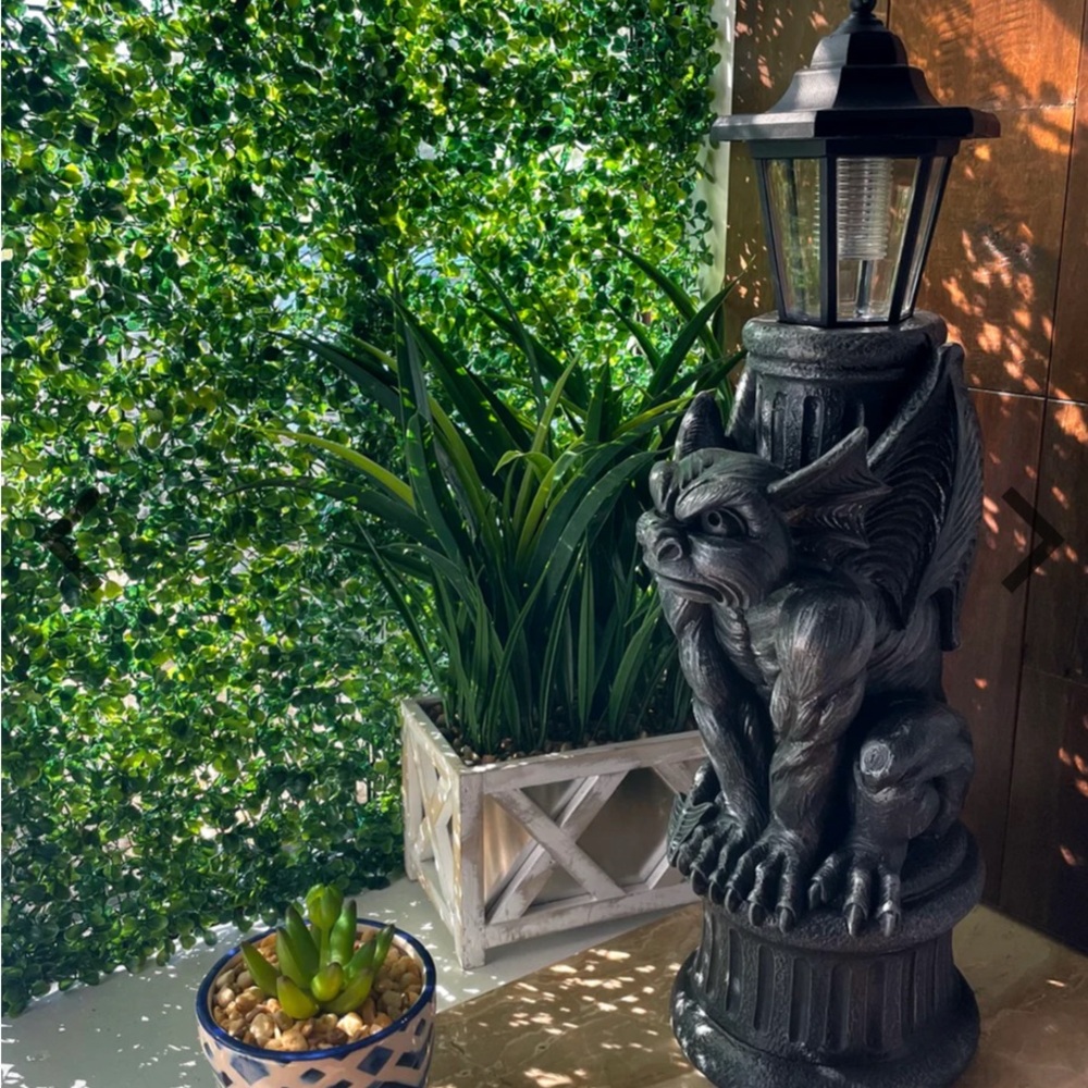 Gothic Guardian Gargoyle LED Solar Light - 20 inches